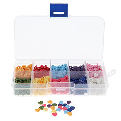 1000pcs boutons de résine de coeur couleur mixte pour embellissement bricolage artisanat 6mm