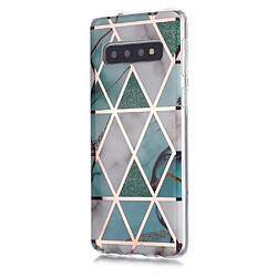 Coque en TPU motif marbre or rose imd blanc/cyan pour votre Samsung Galaxy S10