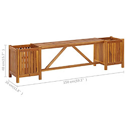 vidaXL Banc de jardin avec 2 jardinières 150x30x40 cm Bois d'acacia pas cher