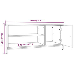 vidaXL Meuble TV sonoma gris 100x40x45 cm bois d'ingénierie pas cher