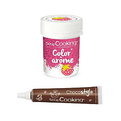 Scrapcooking Colorant alimentaire rose arôme framboise + Stylo chocolat