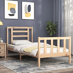 Avis Maison Chic Lit simple - Cadre de lit avec tête de lit Contemporain pour adulte bois massif -MN37689