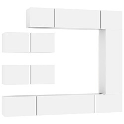 vidaXL Ensemble de meubles TV 7 pcs Blanc Bois d'ingénierie