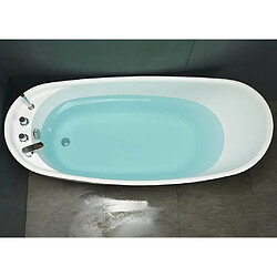 Vente-Unique Baignoire îlot NATALIA avec robinetterie - 282L - 170*75*73cm - Blanche