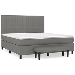 Maison Chic Lit Adulte - Lit simple Lit à sommier tapissier avec matelas moelleux - Meuble de Chambre - Gris foncé 180x200cm Tissu -MN24322