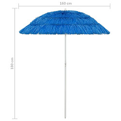 vidaXL Parasol de plage Hawaii Bleu 180 cm pas cher