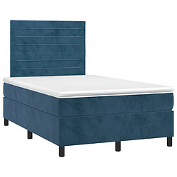 Avis Maison Chic Lit adulte- Lit + matelas,Sommier à lattes de lit avec matelas LED Bleu foncé 120x200 cm -GKD27683