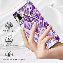 Coque en TPU 2,0mm, IMD, motif marbre, électroplaqué violet foncé pour votre Samsung Galaxy A02/M02