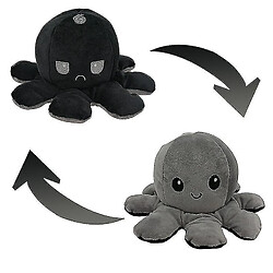 Universal Conception de poulpe, peluche réversible et jouet de poupée farci (gris + noir)