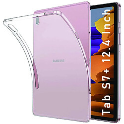 Xeptio Samsung Galaxy S7 Plus / S8 Plus / S7 FE 12.4 pouces (SM-T970/ T975/ T976) - Coque Protection arrière tpu transparente Tab S7+/ S8+ - Accessoire