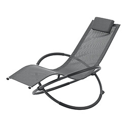 Fauteuil de jardin à bascule Pulsano capacité de charge 150 kg gris foncé [en.casa]