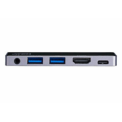 Elysees Paris USB-C Travel Dock 5 in 1 with Power Pass Through- PD92W USB-C Travel Dock with Power Pass-Through, Universal, USB Type-C, Black, Silver