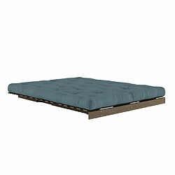 Avis Inside 75 Canapé convertible futon ROOTS pin carob brown matelas petrol blue couchage 160x200 cm