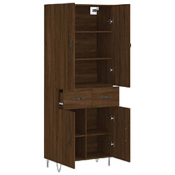 Avis vidaXL Buffet haut Chêne marron 69,5x34x180 cm Bois d'ingénierie