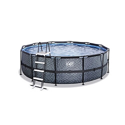 EXIT Piscine 450x122cm filtre a sable 12v Stone Grise