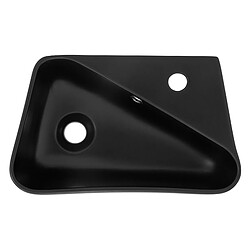 Lavabo avec vidage et trop-plein 45x27x13 cm noir en céramique ML-Design