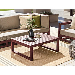 Beliani Table de jardin 90 x 75 cm Rouge foncé TIMOR