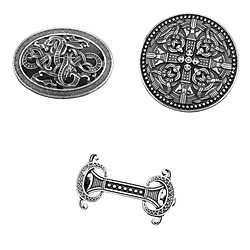 3x Broche Épingle à Capuchon Boucle Médiévale Amulette Nordique Viking