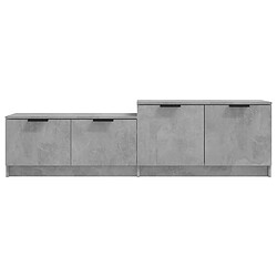 Acheter vidaXL Meuble TV Gris béton 158,5x36x45 cm Bois d'ingénierie