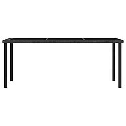 vidaXL Table à dîner de jardin Noir 180x70x73 cm Résine tressée