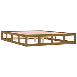 Avis vidaXL Cadre de lit sans matelas marron miel 120x200 cm bois massif