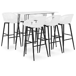 vidaXL Ensemble de bar 7 pcs Blanc