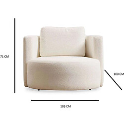 Avis Hanah Home Fauteuil en tissu crème Wing.