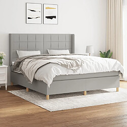 Maison Chic Lit Adulte - Lit simple Lit à sommier tapissier avec matelas moelleux - Meuble de Chambre - Gris clair 160x200cm Tissu -MN76613