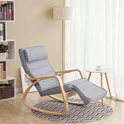 SONGMICS Fauteuil à Bascule Rocking Chair avec Repose-Pied réglable 5 Niveaux Charge Max 150 kg Gris LYY42G