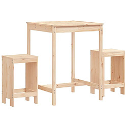 Maison Chic Table de bar et chaises d'extérieur 3 pcs,Ensemble de bar de jardin pour relax bois de pin massif -GKD613176