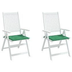 Avis vidaXL Coussins de chaise jardin lot de 2 vert 40x40x3 cm tissu oxford