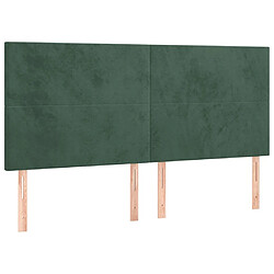 Maison Chic Lot de 4 Têtes de lit design pour chambre - Décoration de lit Vert foncé 100x5x78/88 cm Velours -MN86171