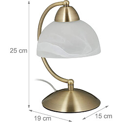 Helloshop26 Lampe de table vintage verre opale laiton 40 watts 13_0001463