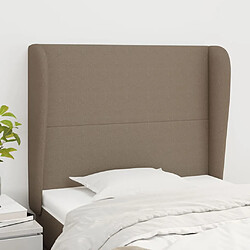 vidaXL Tête de lit avec oreilles Taupe 103x23x118/128 cm Tissu