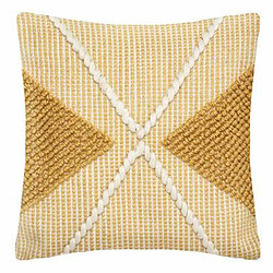 Coussin Déco à Pompons Row 45x45cm Ocre