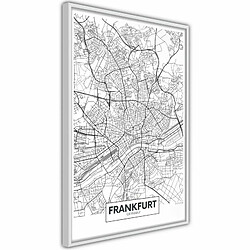 Paris Prix Affiche Murale Encadrée City map Frankfurt 20 x 30 cm Blanc