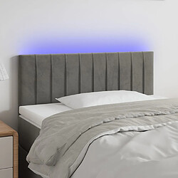 vidaXL Tête de lit à LED Gris clair 100x5x78/88 cm Velours