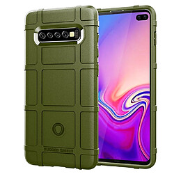 Wewoo Coque Souple Housse en silicone à couverture totale pour antichoc Galaxy S10 + vert armée