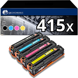 123CONSOMMABLES - 415X - Toner Compatible avec HP 415X 415A Color Laserjet Pro MFP M479fdw M479dw M479fnw M479fdn M479 M454dw M454dn M454 W2030X W2030A W2031X W2032X W2033X (Noir Cyan Magenta Jaune)