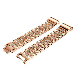 Wewoo Bracelet pour montre connectée en acier inoxydable serti de diamants Fitbit Charge 2 or rose pas cher