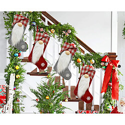 C221 2PCS Chaussette de Noël Sac de bonbons Arbre De Noël Décoration Pendentif Sac Cadeau Sac de Noël Cheminée Pendentif