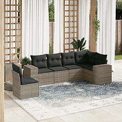 Maison Chic Ensemble Tables et chaises d'extérieur 6pcs avec coussins,Salon de jardin gris résine tressée -GKD830330