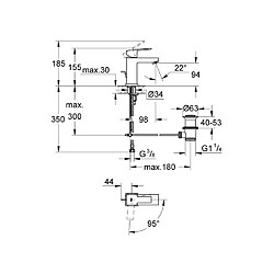 GROHE Mitigeur monocommande lavabo Sail Cube 23435000