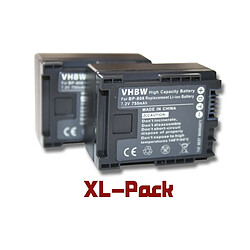 Vhbw 2x batteries Li-Ion 750mAh (7.2 V) avec puce d´informations adaptées pour Canon Legria HF G40 comme BP-808.