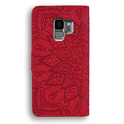 Avis Wewoo Coque Étui en cuir gaufré à motif de mollet plié design double avec fentes pour portefeuille et porte-cartes Galaxy S9 rouge