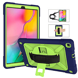 Wewoo Housse Coque Pour Galaxy Tab A 10.1 2019 T510 Silicone de couleur contrastée + PC Combinaison avec support Bleu marine + Olivine