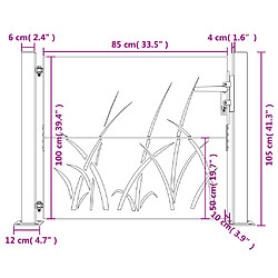 vidaXL Portail de jardin 105x105 cm acier corten conception d'herbe pas cher