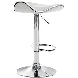 Acheter Decoshop26 Tabouret de bar x1 assise ergonomique en PVC blanc pied en trompette en métal aspect chromé 10_0005377