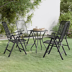 Maison Chic Mobilier à dîner 5 pcs de jardin - Ensemble table et chaises d'extérieur - Salon/Mobilier de jardin classique Maille Métal Anthracite -MN24382