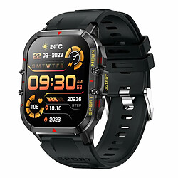 Hommes Montre Intelligente Sain Moniteur Bluetooth Appel Étanche Fitness Sport Smartwatch Pour Ios Android Téléphone Noir